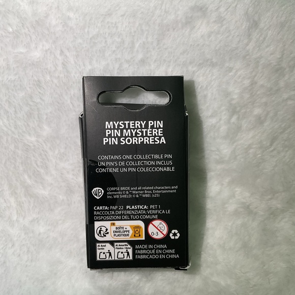 Loungefly Mystery Pin Box - Black with White Text - Picture 2 of 2